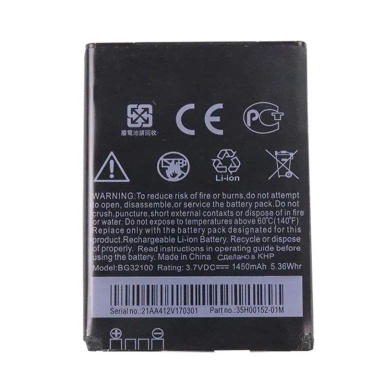 High capacity lithium ion battery replacement for HTC Desire S model HTC BG32100 premium hardware block
