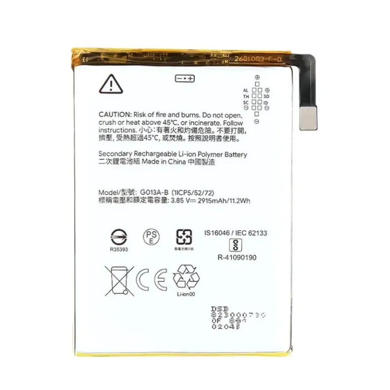 Ultra stable lithium ion battery pack log for newly assembled premium original replacements designated under model HTC G013A-B to complete precise HTC Pixel 3 restoration.