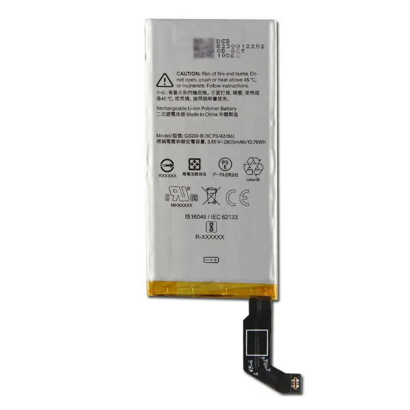High capacity lithium ion battery replacement for HTC Pixel 4 model HTC G020I-B premium hardware block