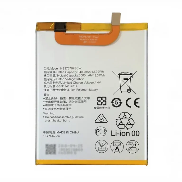 Huawei Honor V8 high capacity replacement battery model HB376787ECW aftermarket phone cells from Shenzhen factory wholesaler