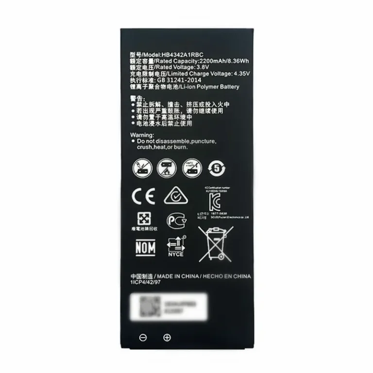 Huawei Honor 4A 0 cycle battery model HB4342A1RBC high capacity lithium ion battery pack from Shenzhen factory wholesaler supplier