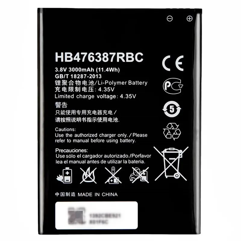 Huawei Honor 3X genuine battery model HB476387RBC full capacity replacement smartphone cell pack from Shenzhen direct factory wholesale supplier