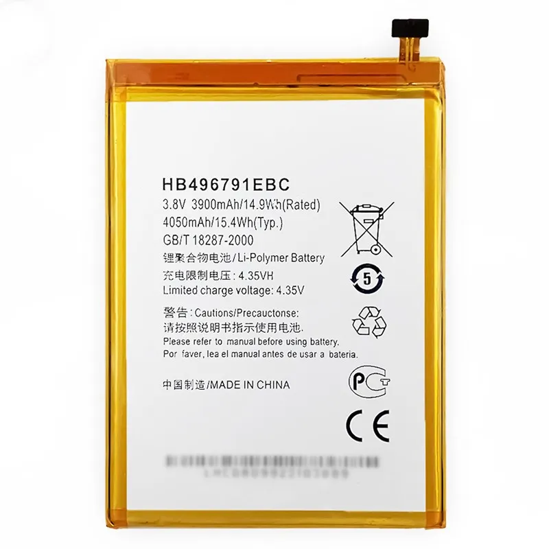Huawei Mate 2 100% health battery model HB496791EBC high capacity lithium smartphone cell pack from Shenzhen supplier