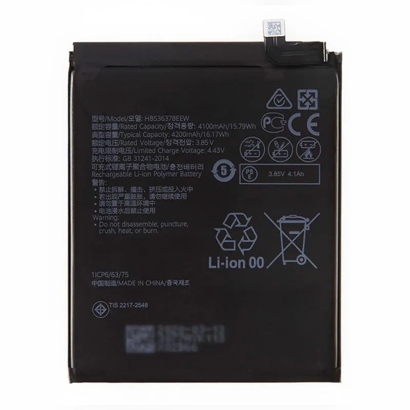 Huawei P40 Pro 100 health battery model HB536378EFW full capacity replacement smartphone cell pack from Shenzhen supplier wholesale