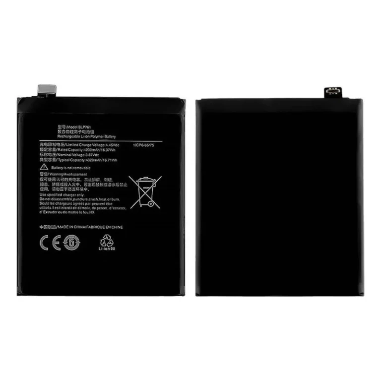 High capacity lithium ion battery replacement for OnePlus 8 model OnePlus BLP761 premium hardware block