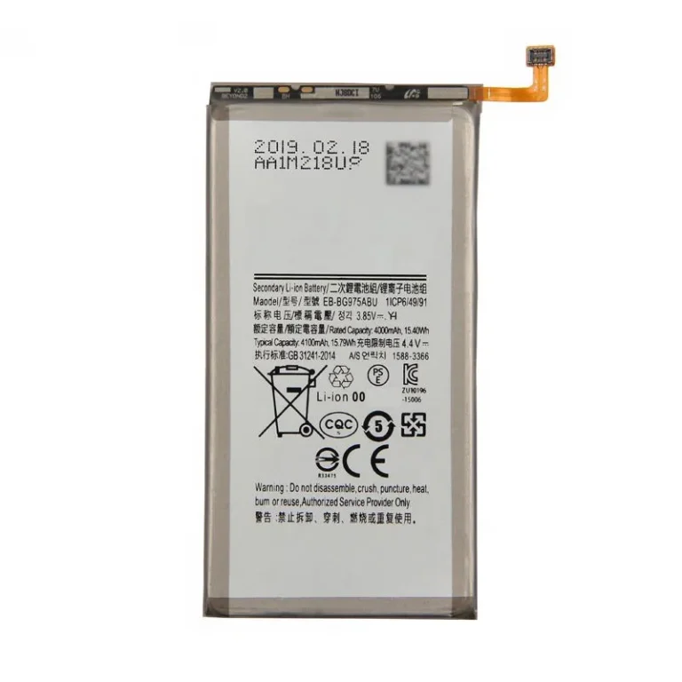Samsung S10 Plus battery EB-BG975ABU wholesale with active-graded zero cycle cells from factory