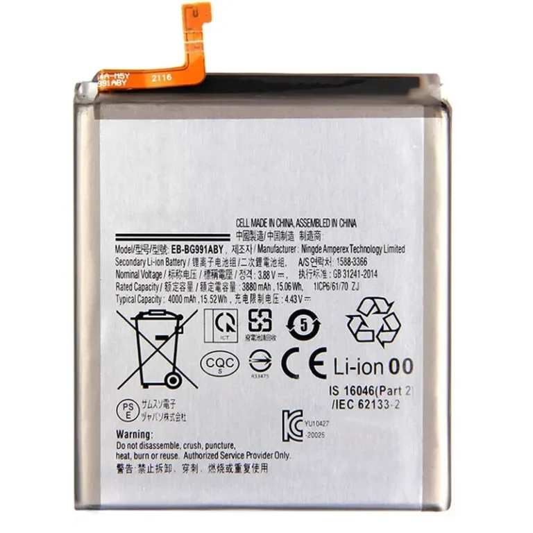 Samsung S21 battery EB-BG991ABY wholesale with 100% health battery cells from Shenzhen