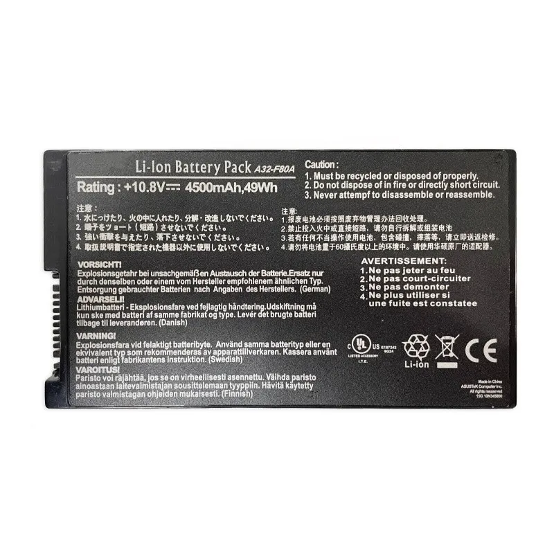 Premium A32-F80A replacement battery for ASUS F80 F83VD F81 F81E F83V F83VD F83VF F83SE