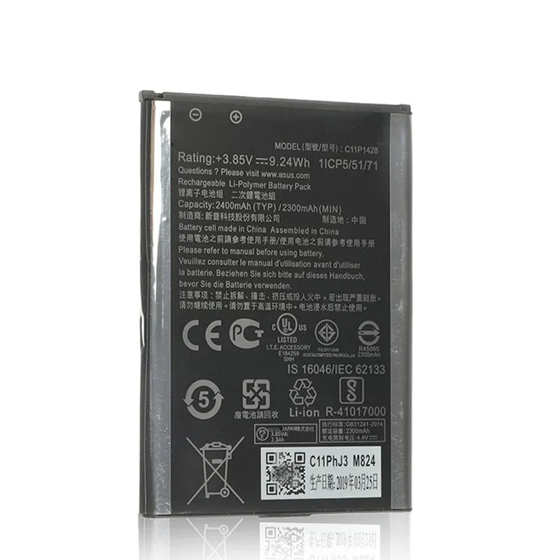 High capacity lithium ion battery replacement for Asus ZenFone 2 Laser model Asus C11P1428 premium hardware block