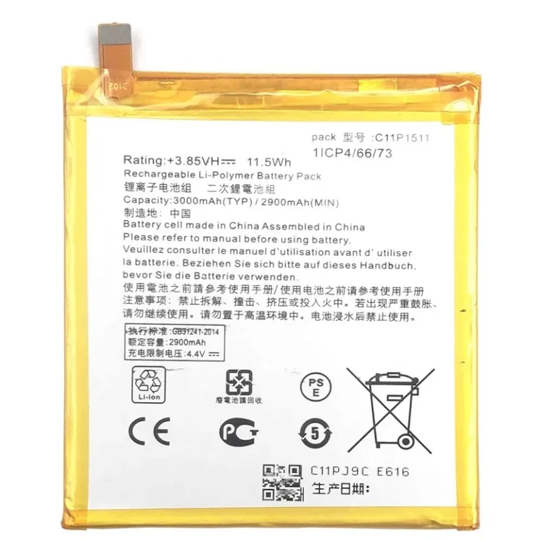 High capacity lithium ion battery replacement for Asus ZenFone 3 Deluxe model Asus C11P1511 premium hardware block