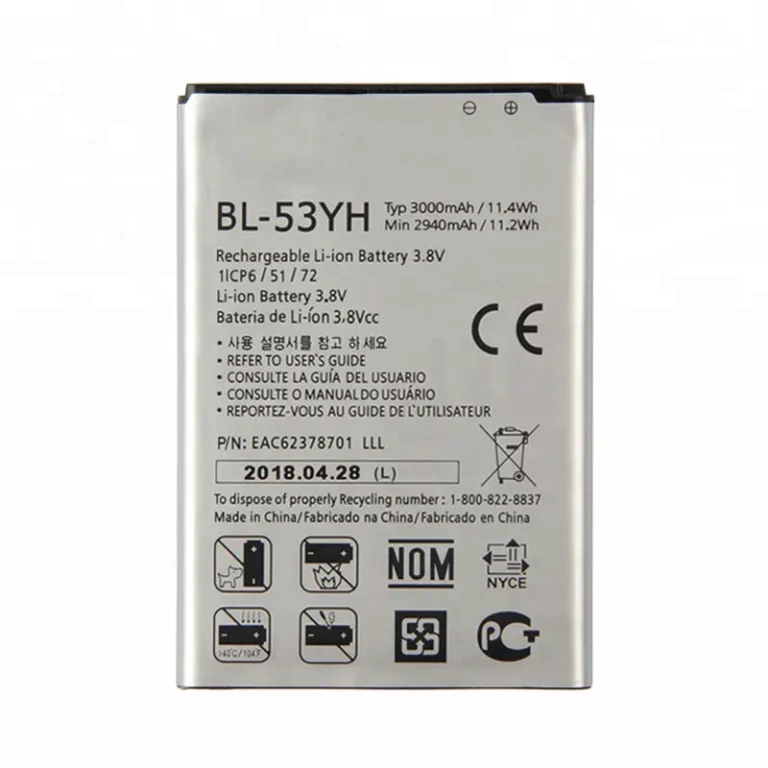 High capacity lithium ion battery replacement for LG G3 model LG BL-53YH premium hardware block