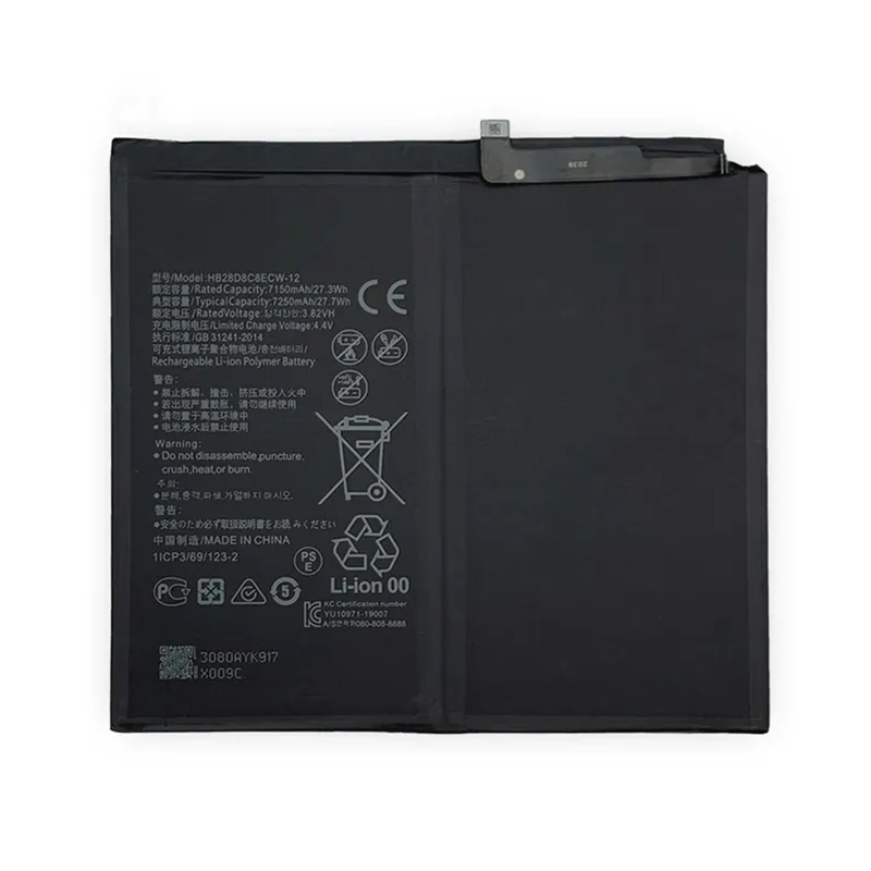 High capacity replacement battery HB28D8C8ECW-12 for Huawei MatePad 10.4 BAH3-W09 BAH3-AN10 BAH3-W59 BAH3-AL00 BAH3-L09 wholesale supply