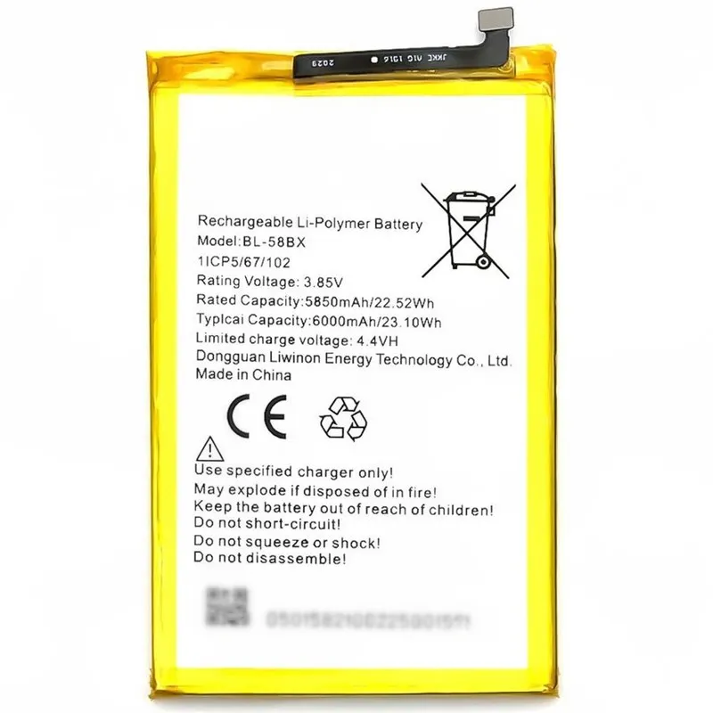 High capacity lithium ion battery replacement for Infinix Hot 9 Play model BL-58BX premium hardware block