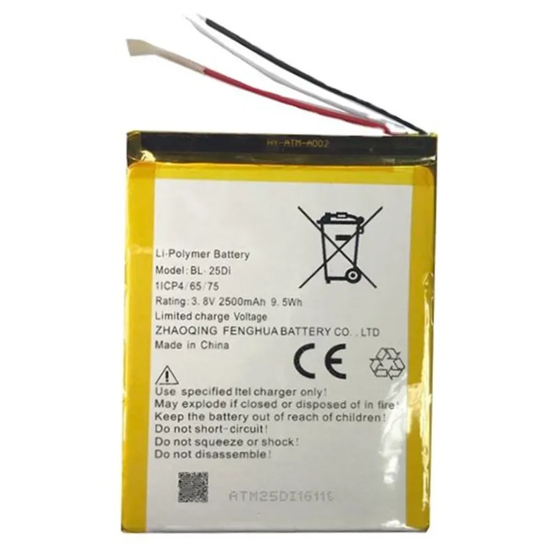 High capacity lithium ion battery replacement for itel it1516 model BL-25DI premium hardware block