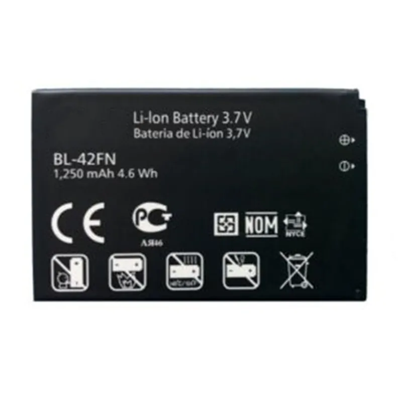 High capacity lithium ion battery replacement for LG P350 model LG BL-42FN premium hardware block