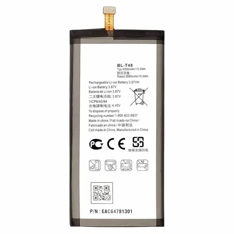 High capacity lithium ion battery replacement for LG Stylo 6 model LG BL-T48 premium hardware block