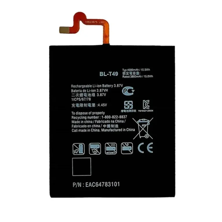 Pro grade lithium ion battery pack log for newly assembled premium 0 cycle replacements designated under model LG BL-T49 to complete precise LG K51S restoration.