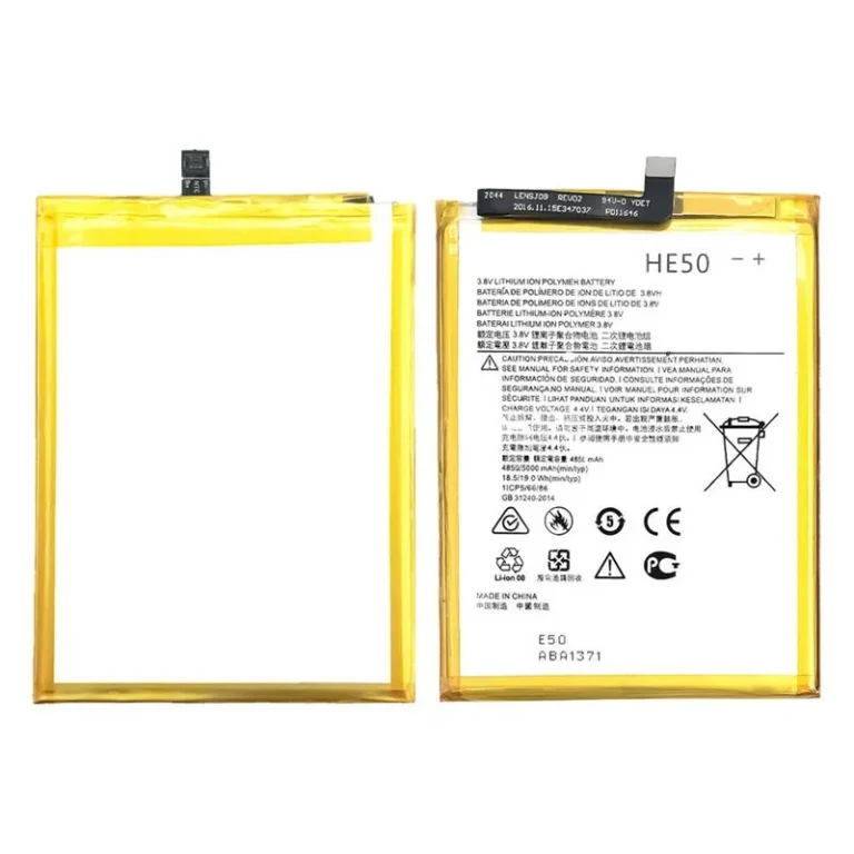 High capacity lithium ion battery replacement for Moto E4 Plus model Motorola HE50 premium hardware block