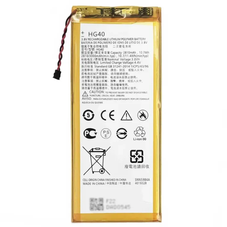 High capacity lithium ion battery replacement for Moto G5 Plus model Motorola HG40 premium hardware block