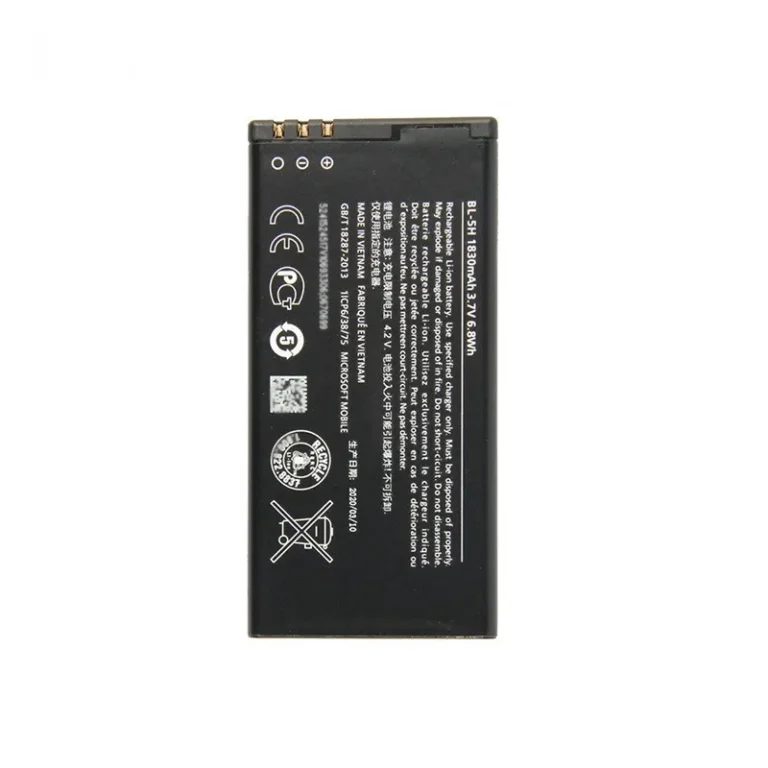 High capacity lithium ion battery replacement for Nokia Lumia 630 model Nokia BL-5H premium hardware block
