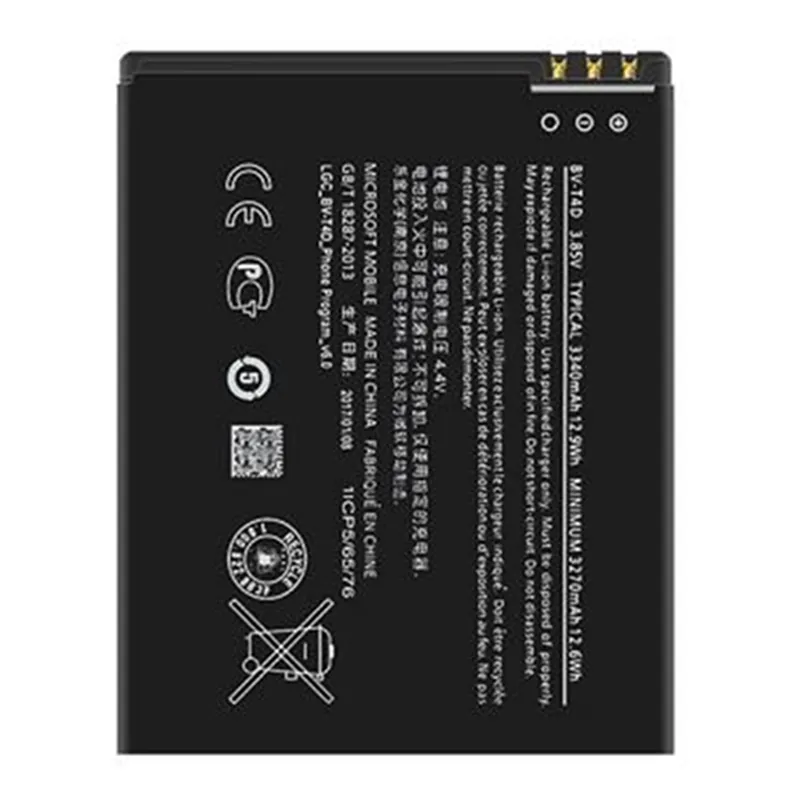 High capacity lithium ion battery replacement for Nokia Lumia 950 XL model Nokia BV-T4D premium hardware block