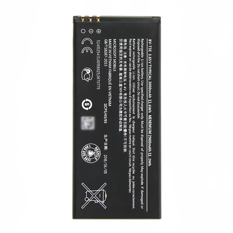High capacity lithium ion battery replacement for Nokia Lumia 950 model Nokia BV-T5E premium hardware block