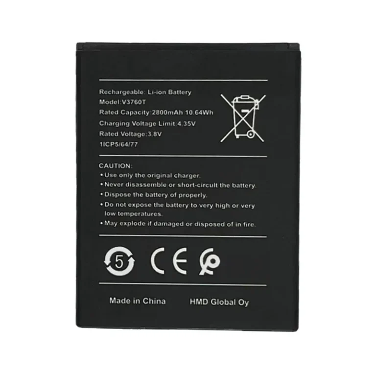 High capacity lithium ion battery replacement for Nokia C2 model Nokia V3760T premium hardware block