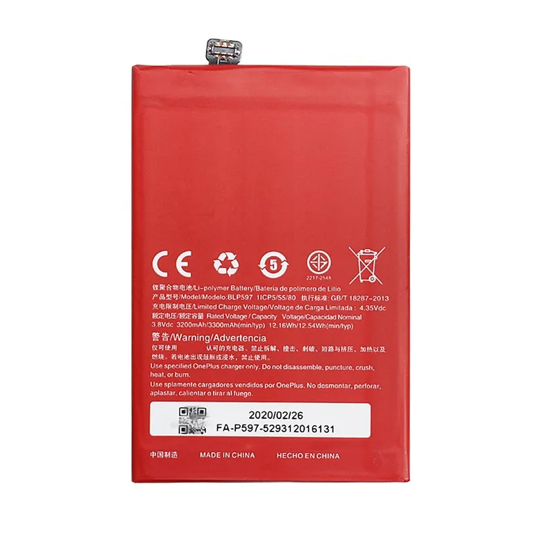 High capacity lithium ion battery replacement for OnePlus 2 model OnePlus BLP597 premium hardware block