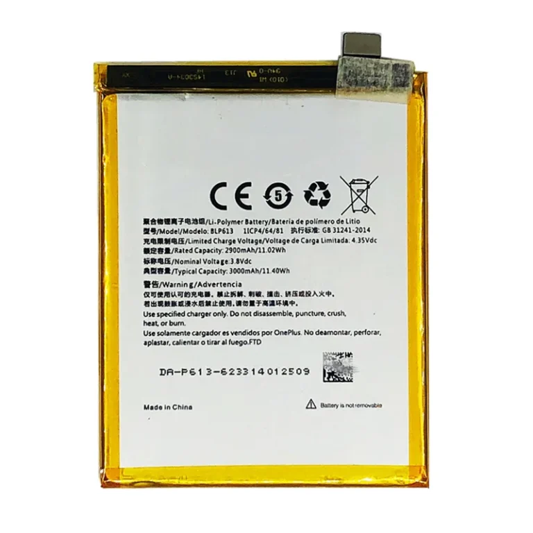 High capacity lithium ion battery replacement for OnePlus 3 model OnePlus BLP613 premium hardware block