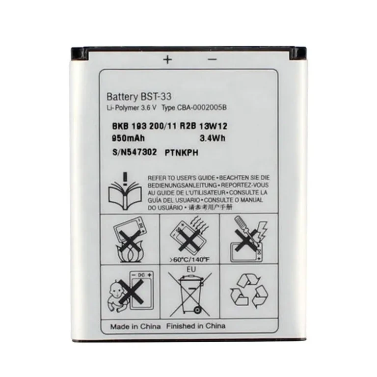 High capacity lithium ion battery replacement for Sony W610 model Sony BST-33 premium hardware block
