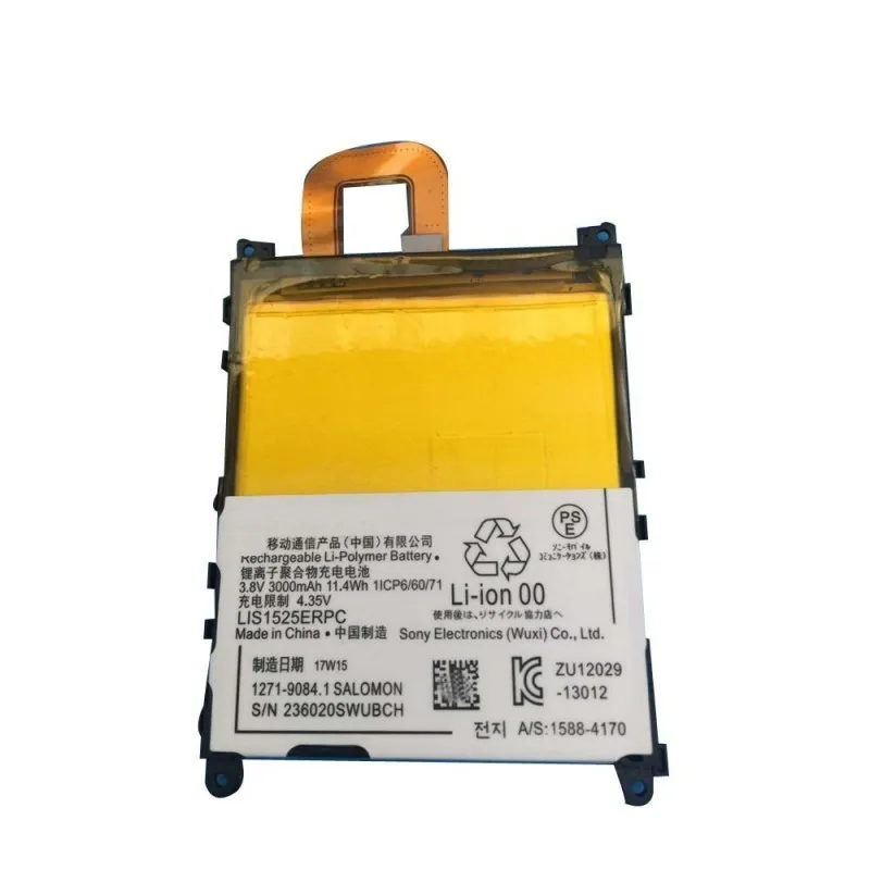 High capacity lithium ion battery replacement for Sony Xperia Z1 model Sony LIS1525ERPC premium hardware block