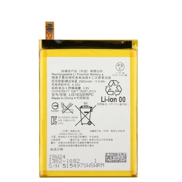 High capacity lithium ion battery replacement for Sony Xperia XZ model Sony LIS1632ERPC premium hardware block