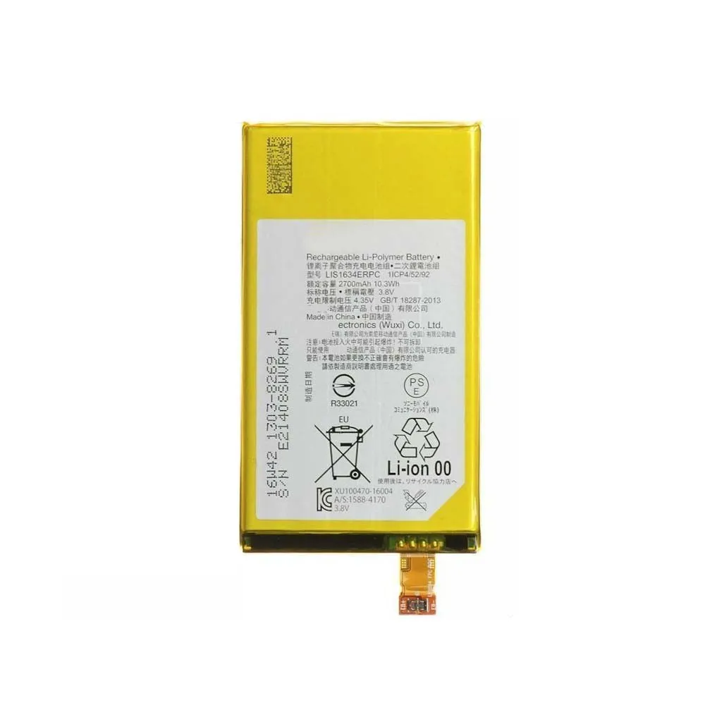 High capacity lithium ion battery replacement for Sony Xperia X Compact model Sony LIS1634ERPC premium hardware block