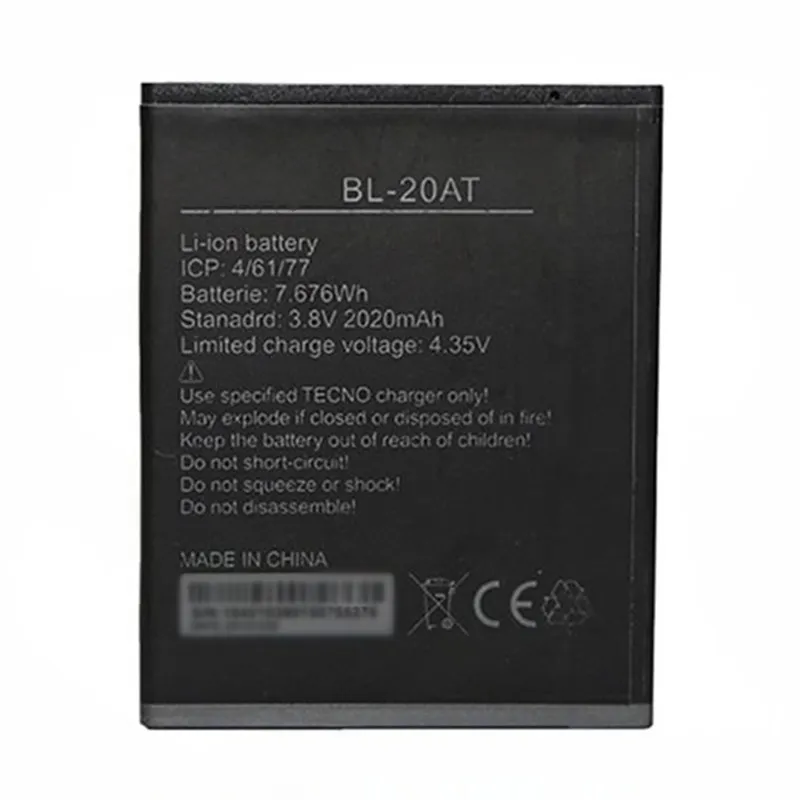 High capacity lithium ion battery replacement for Tecno J7 model BL-20AT premium hardware block
