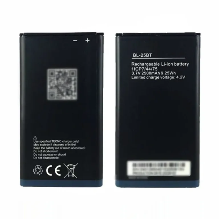 High capacity lithium ion battery replacement for Tecno T465 model BL-25BT premium hardware block