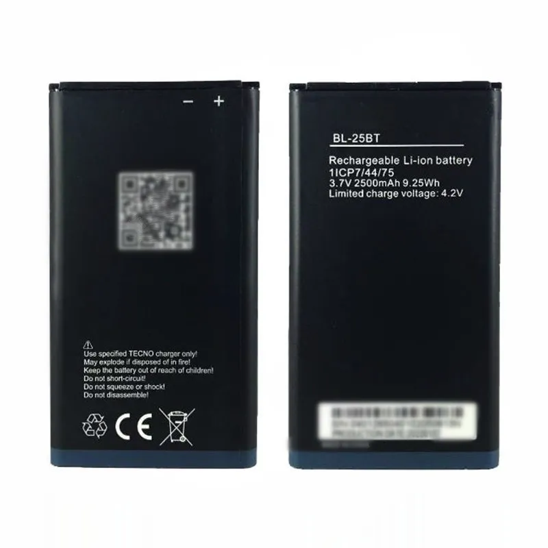 High capacity lithium ion battery replacement for Tecno T465 model BL-25BT premium hardware block