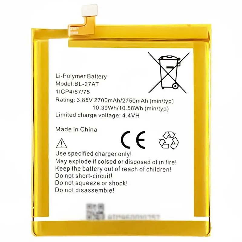 High capacity lithium ion battery replacement for Tecno Phantom 6 model BL-27AT premium hardware block