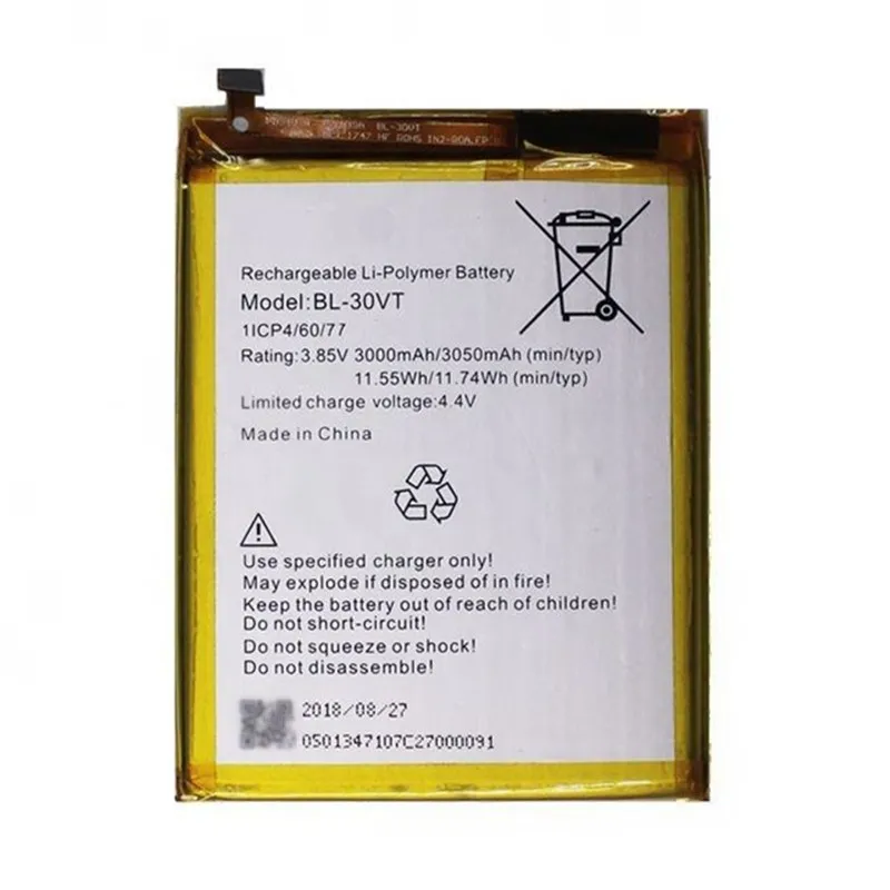High capacity lithium ion battery replacement for Tecno Camon 11 Pro model BL-30VT premium hardware block