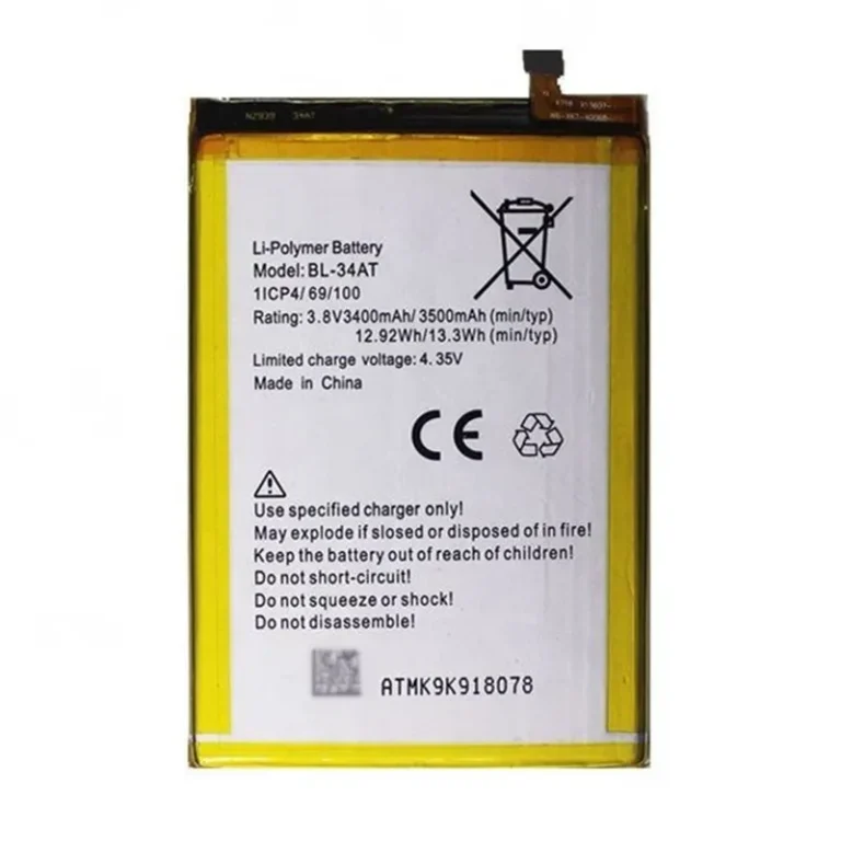 High capacity lithium ion battery replacement for Tecno K9 model BL-34AT premium hardware block