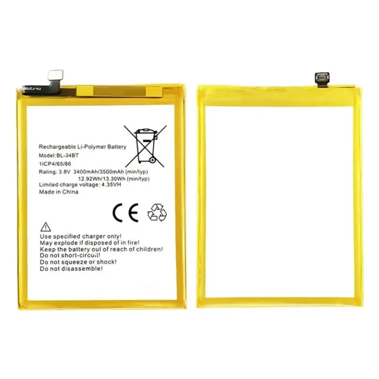 High capacity lithium ion battery replacement for Tecno KA7 model BL-34BT premium hardware block