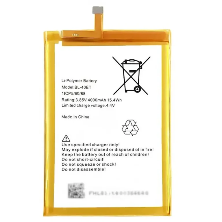 High capacity lithium ion battery replacement for Tecno L8 Lite model BL-40ET premium hardware block