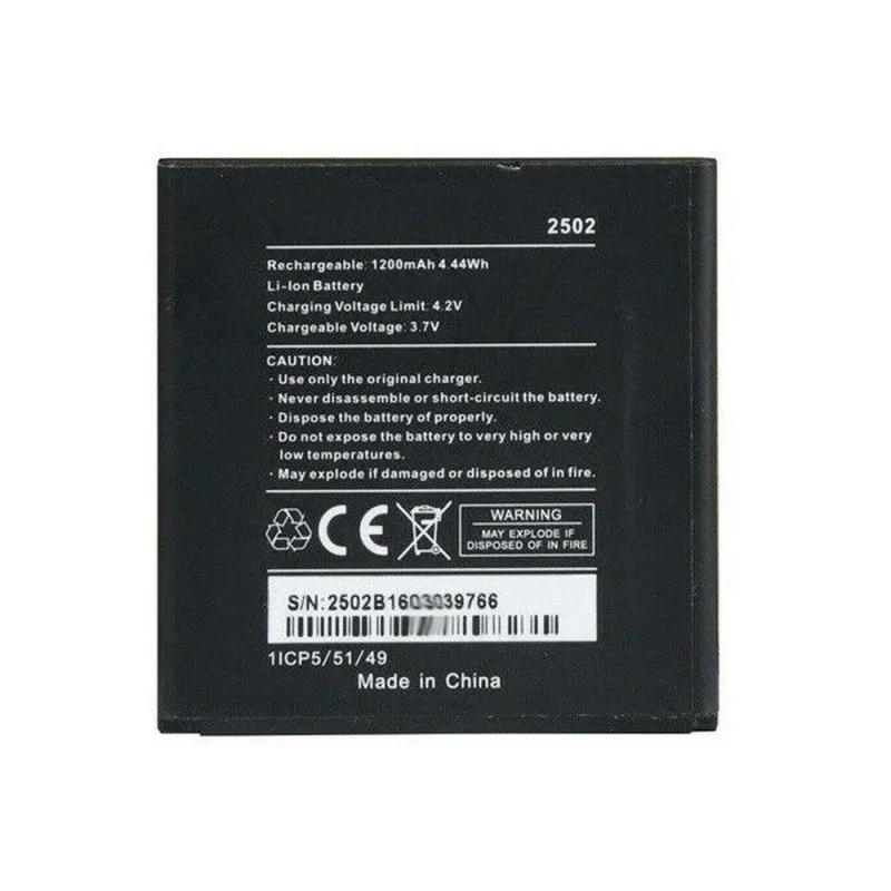 High capacity lithium ion battery replacement for Wiko Sunny model 2502 premium hardware block