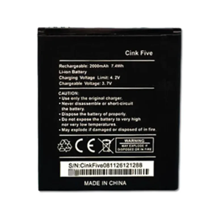High capacity lithium ion battery replacement for Wiko CINK FIVE model CINK FIVE premium hardware block