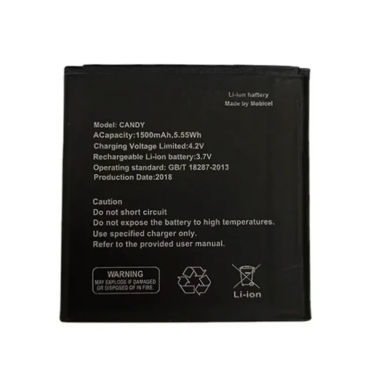 High capacity lithium ion battery replacement for Mobicel Candy model Candy premium hardware block