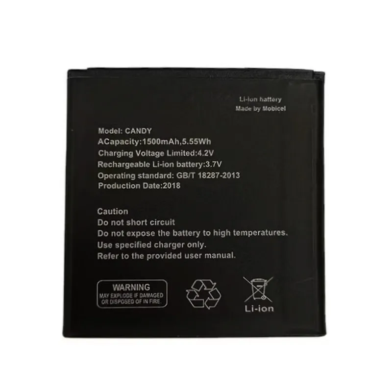 High capacity lithium ion battery replacement for Mobicel Candy model Candy premium hardware block