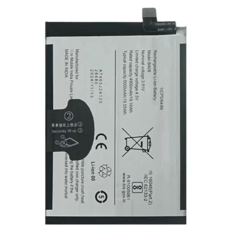 High capacity lithium ion replacement battery series B-K6 B-Q6 B-V7 B-Z7 BA08 BA28 BA78 B-N8 for VIVO V17 V21E V25 V29 5G V29E V40 SE V50E V20 V20 PRO premium hardware pack