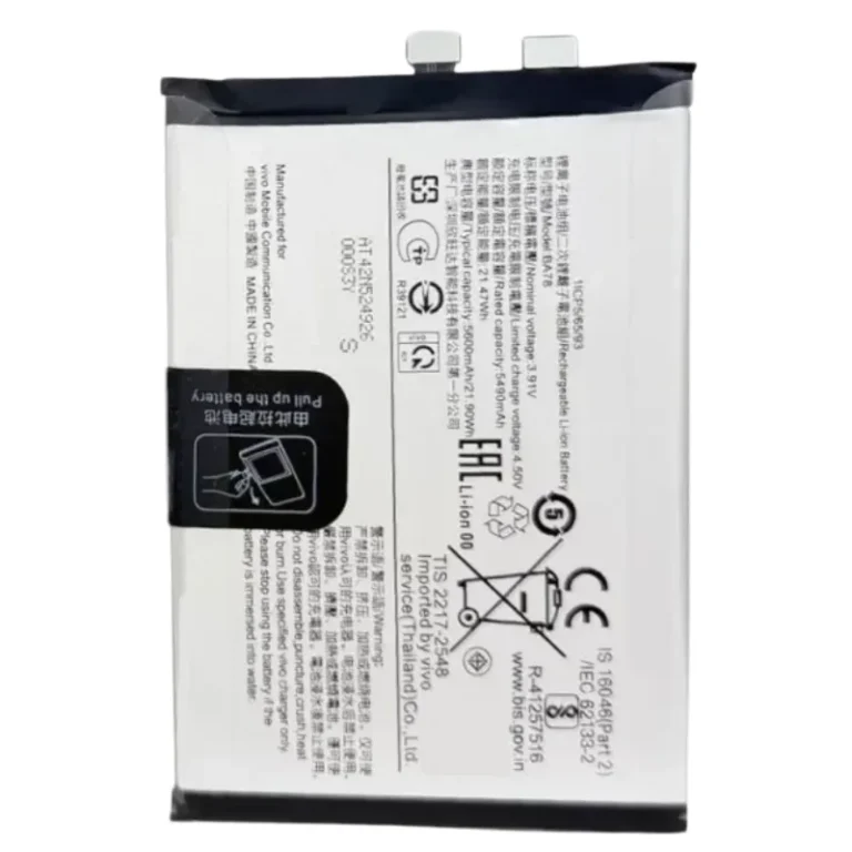 High capacity lithium ion replacement battery series B-K6 B-Q6 B-V7 B-Z7 BA08 BA28 BA78 B-N8 for VIVO V17 V21E V25 V29 5G V29E V40 SE V50E V20 V20 PRO premium hardware pack