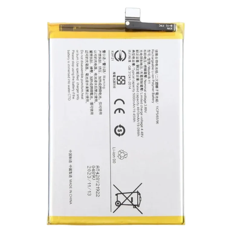 High capacity lithium ion replacement battery series BA27 BW1 BG7 BA10 BA61 BO5 BS1 BS2 BW0 BC1 BC8 BC9 BE5 BA43 BA45 for VIVO Y40 LITE Y02 Y12 Y17s Y19s Y20i Y21 Y33s Y35 Y53 Y69 Y79 Y81i Y100 4G Y200i premium hardware pack