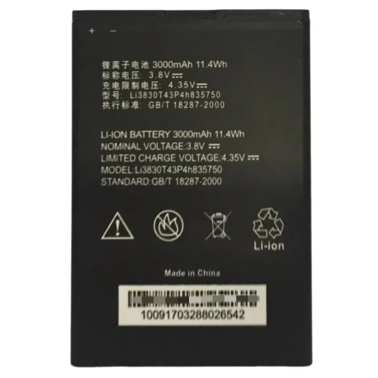 High capacity lithium ion replacement battery series Li3823T43P3h715345 Li3830T43P4h835750 Li3934T44P8h876744 for ZTE ZMAX Grand series premium hardware pack